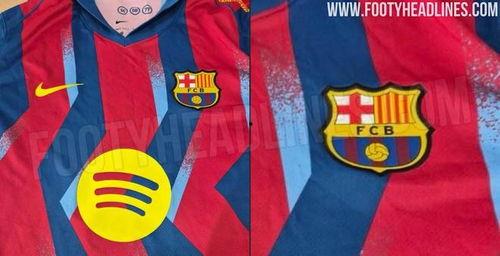 巴萨球衣爆料最新消息,全新设计引发热议，球迷期待新面貌！”
